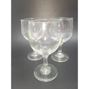 Vintage Standard 5 1/2" Glass  Wine Cordial Glasses Set of 3 Thick & Sturdy